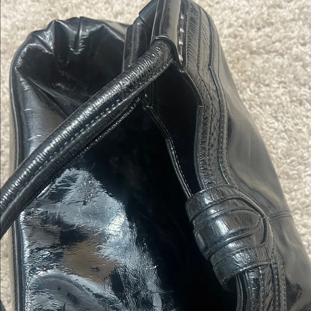 Bookies Black Patent Tote/Shoulder Bag with Two Handles